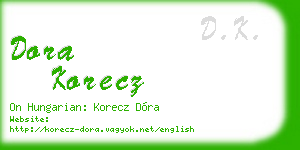 dora korecz business card